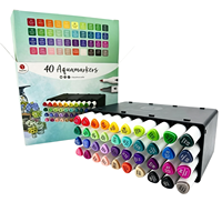 Ensemble de 40 marqueurs d'art à double pointe, à base d'eau, avec pinceaux et pointes fines, fournitures artistiques, papeterie pour le dessin, l'esquisse et la coloration