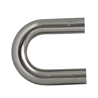 Réplique 1:1 de collier de raccordement à haute pression en acier inoxydable 304, poli miroir, en forme de U à 180 degrés, de 2,5 pouces, pour système d'échappement automobile