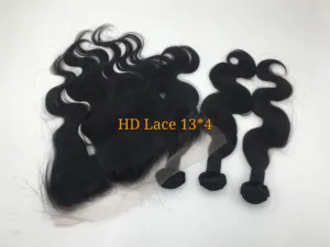 Envío ahora Super Thin HD Lace 13x4 13x6 Frontal y 4x4 5x5 6x6 Película de cierre Transparente HD Lace Frontal Proveedor