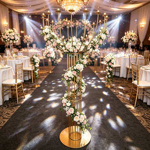 Centro de Mesa Metálico Alto para Decoración de Bodas, Portavelas, Soporte para Flores, Decoración para Fiestas y Bodas - Product Image 6