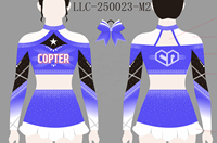 Uniforme de cheerleading personnalisé en tissu à manches longues, épaules dénudées, orné de strass étincelants et de nœuds