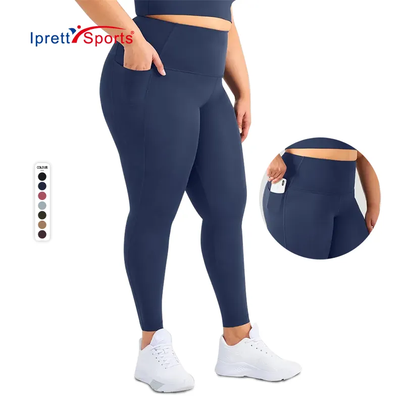 Women Gym Leggings with Side Pockets Ladies Plus Size Running Workout Pants High Waist Yoga Pants