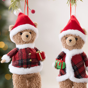 Nouvelles décorations suspendues en tissu en forme d'ours en peluche pour <span class=keywords><strong>Noël</strong></span>, pour l'exportation - Product Image 2