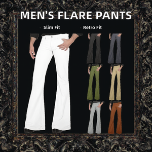 New Fashion <b>Men's</b> Retro Slim Fit Flare Pants Bell Bottom <b>Denim</b> Trousers with Flat Front <b>Jogger</b> Sweat Flared Pants - Product Image 3