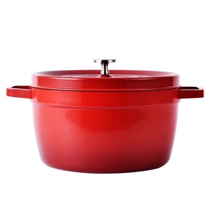 Cuisinière à induction rouge de 10/20/22/24/26/<span class=keywords><strong>28</strong></span>/32/40 <span class=keywords><strong>cm</strong></span> avec logo personnalisé en gros poê<span class=keywords><strong>le</strong></span> antiadhésive casserole à soupe émaillée en <span class=keywords><strong>fonte</strong></span> avec couvercle - Product Image 5