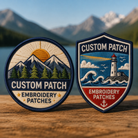 Patch brodé 3D Puff Shield avec logo personnalisé pour chapeaux, vestes, sacs