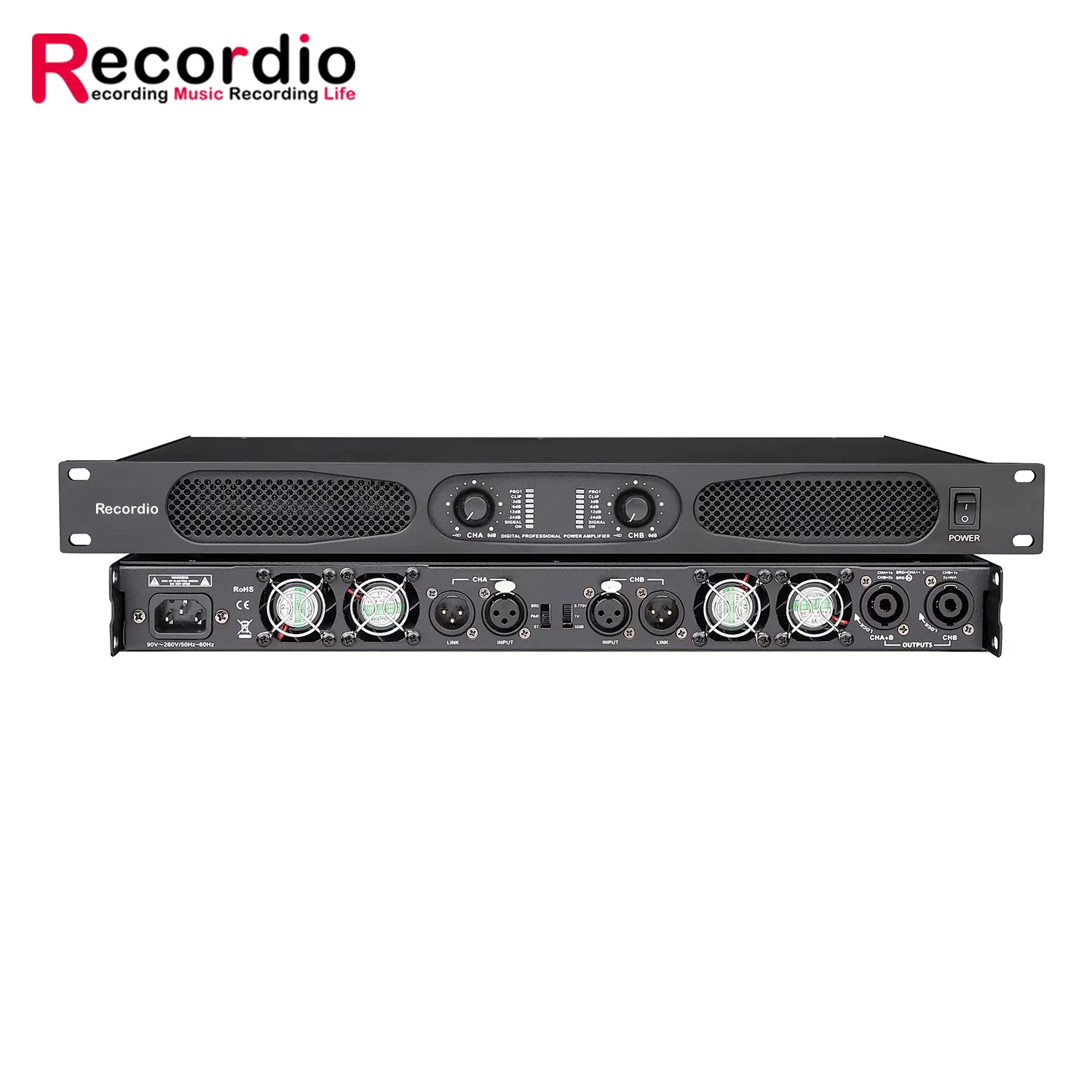 GAP-DP1000 High Power 2 Channel 2000W 1U Digital Professional Audio Video Power Amplifiers Class D Karaoke Power Amp Clash Explo