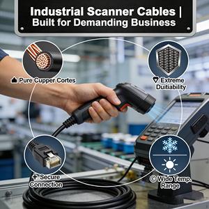 SOTESIN Cuivre 10P10C RJ50 vers USB Câble 1D 2D Scanner Code-barres pour Zebra <span class=keywords><strong>LI3608</strong></span>-<span class=keywords><strong>SR</strong></span> LI3678-<span class=keywords><strong>SR</strong></span> DS3608-HP DS3678-DP - Product Image 2