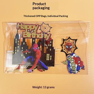 Decoración <span class=keywords><strong>de</strong></span> Pastel <span class=keywords><strong>de</strong></span> <span class=keywords><strong>Cumpleaños</strong></span> para Niños, Diseño <span class=keywords><strong>de</strong></span> Telaraña <span class=keywords><strong>de</strong></span> Spider-Man, Adorno <span class=keywords><strong>de</strong></span> Papel para Pastel - Product Image 4