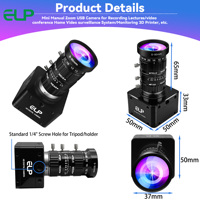 Webcam ELP 12MP USB3.0 avec objectif zoom CS 5-50mm, capteur IMX577, haute fréquence d'images 230fps, caméra UVC 1080P pour la surveillance de sécurité et l'impression 3D