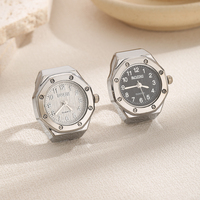 Montre-bague tendance personnalisable avec logo, mouvement à quartz, bracelet élastique extensible, cadeau idéal pour mariage, fête, fiançailles pour femme