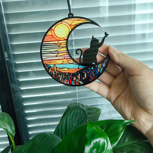 Pendentif décoratif pour fenêtre <span class=keywords><strong>Cadeau</strong></span> de sympathie pour les amoureux <span class=keywords><strong>des</strong></span> animaux Attrape-soleil en acrylique pour chien et chat - Product Image 4
