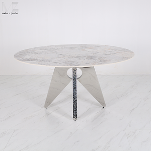 Wholesale <strong>Mid</strong> <strong>century</strong> Luxury Modern French Small 4 Seater Sintered Stone Top Round <strong>Dining</strong> <strong>Table</strong> Set 4 <strong>Chairs</strong> - Product Image 4