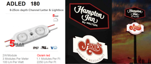 Heavy Duty 2W LED Module DC12/24V IP67 180° for Medium Depth <b>Signs</b> 7Yrs Warranty, Perfect for 8-20cm Channel Letters & Boxes - Product Image 3