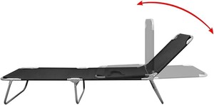 Hangrui High Quality Steel <strong>Tube</strong> Folding Reclining Beach Camping Bed Portable Iron Modern Leisure Outdoor Use Hotels Park 600D - Product Image 2