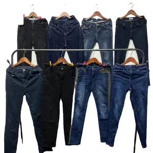 Used Clothes Used Women Jeans Second Hand Ladies Long Jeans Dark Light Color For Girls Mixed Wholesale Pants For Daily Wear