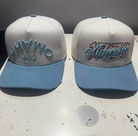 Premium 3D bordado lienzo estructurado 5 paneles sombrero personalizado bebé azul dos tonos Snapback gorra de béisbol hombres mujeres moda cabeza desgaste