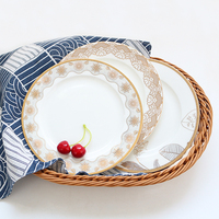 Nouvelle conception Assiette ronde en porcelaine fine, céramique blanche, écologique, personnalisable pour mariage, assiettes de dîner pour restaurant en vente