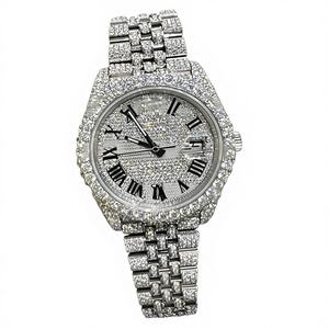 Moissanite Sport <b>Mechanical</b> <b>Watch</b> VVS Hip Hop Stainless Steel Iced Glass 10 Bar Water Resistant Full Setting Pointer Display - Product Image 1