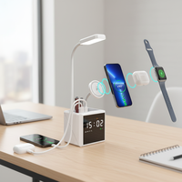 Multifunctionele 3-in-1 bureaulamp dock magnetische draadloze oplaadstation dubbele wekker Magsafe 15W draadloze telefoonlader