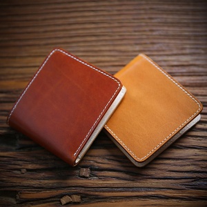 Custom Your Brand Italian Vegetable Tanned Leather <b>RFID</b> Protected Polyester Lining Short Mens Slim <b>Wallet</b> - Product Image 3