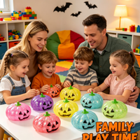 Jouet à presser Halloween Jack-O-Lantern, citrouille remplies de paillettes, balle anti-stress en maltose pour sacs de friandises ou de bonbons