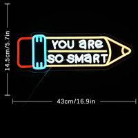 Neonawall You Are Smart Neon Sign, enseigne néon LED à intensité variable, éclairage néon en forme de crayon, indice de protection IP65, garantie de 2 ans, pour la décoration murale de la salle de classe, du bureau d'étude