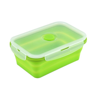 Boîte à Lunch pliante <span class=keywords><strong>en</strong></span> Silicone, contenant de stockage des aliments, cuisine micro-ondes <span class=keywords><strong>vaisselle</strong></span> Portable pour la maison <span class=keywords><strong>en</strong></span> extérieur - Product Image 2