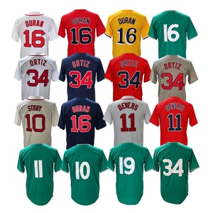 Venta al por mayor: Nueva camiseta de béisbol americana cosida 2026 - 16 Jarren Duran, 34 David Ortiz, 19 Roman Anthony, 10 Story, 11 <span class=keywords><strong>Rafael</strong></span> Devers - Product Image 1