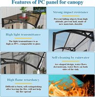 Auvent de voiture professionnel en aluminium sur mesure, léger, robuste, fixe, en polycarbonate, abri contre la pluie pour véhicule extérieur