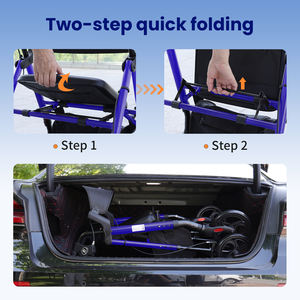 बड़े एंटी स्लिप व्हील के साथ एल्यूमीनियम रोलेटर वॉकर वॉकर, वरिष्ठ गतिशीलता के लिए नरम कुशन सीट हल्के फ्रेम - Product Image 6