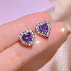 Ensemble de bijoux tendance en or rose plaqué saphir Topa, trois pièces, avec strass, collier, boucles d'oreilles et bague pour femme, commande en gros - Product Image 2