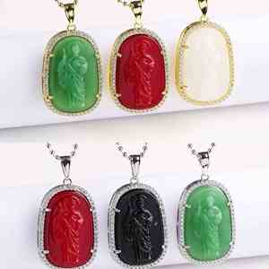 Collier Pendentif Perles Zirconium Plaqué Or Style Religieux Vintage Or/Argent Saint Jude Personnalisé Bijou Cadeau Homme Femme Fête - Product Image 1