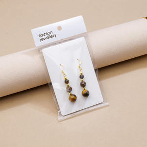 Orecchini pendenti in pietra naturale occhio di <span class=keywords><strong>tigre</strong></span> gioielli in cristallo curativo con perline da donna - Product Image 6