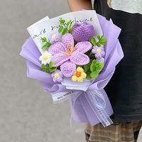 Ramo de Flores de Ganchillo, Tulipanes Tejidos, Arreglo Floral, Regalo de Cumpleaños, Ramo de Tulipanes de Ganchillo, Regalo para Mamá, Flores de Ganchillo