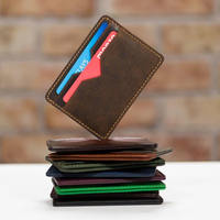 Portefeuille homme minimaliste fin, dernier cri, anti-RFID, en cuir rétro, porte-cartes de crédit
