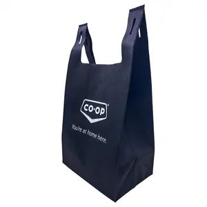 Custom 3D Supermarket Shopping Bag Recycled Non-woven Gift Bags Biodegradable Square Bottom T-shirt Non-woven Vest Shopping Bags