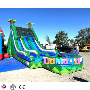Tobogán DE BUCEO Tiki inflable de mármol naranja Tobogán de agua inflable Tobogán de agua de árbol de coco - Product Image 6
