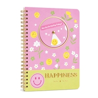 Carnet à spirale floral, couverture rigide en papier, reliure spirale durable, 60 feuilles, usage promotionnel pour l'école, le bureau et la prise de notes
