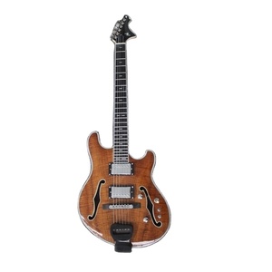 Chitarra Elettrica Jazz Weifang Rebon a 6 Corde con Doppio Foro a F in Acero Fiammato - Product Image 1
