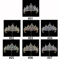 Mahkota Rhinestone Baroque Grosir ODM untuk Ratu, Mahkota Kontes Besar yang Elegan dan Berkilau, Coronas, Aksesoris Berlian