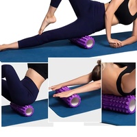 Rodillo de Espuma Compacto de Plástico de Alta Densidad de 33cm/45cm, Juego de 2 Piezas, para Fitness, Masajes, Ejercicios de Espalda, Yoga, Pilates, Gimnasio, Estiramiento de Pantorrillas