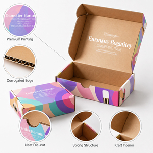 Cajas de Cartón Corrugado Ecológicas con Cierre Automático y Lámina Dorada para Empaque de Cosméticos, Reutilizables, Directo de Fábrica - Product Image 2
