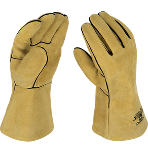 Guantes de soldadura de cuero, resistentes al calor, forrado para trabajo industrial regular y pesado, resistentes al corte - Product Image 4