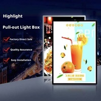 Kotak Lampu Poster LED A0 A1 A2 A3 A4 dengan Sisipan Atas, Ukuran Kustom, Bingkai Display Iklan Aluminium