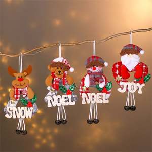 Santa Snowman Tuần Lộc gấu gỗ chữ tag Cây giáng sinh trang trí với mặt dây chuông giáng sinh bóng & cây đồ trang trí - Product Image 2