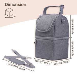 Sac isotherme à double couche avec bandoulière réglable, sac isotherme imperméable - Product Image 6