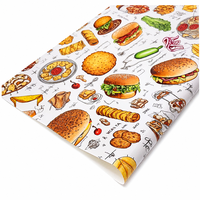 Papier d'emballage alimentaire imprimé avec logo personnalisé, papier pour hamburgers et sandwichs résistant à la graisse, papier écologique jetable pour traiteur, vente en gros