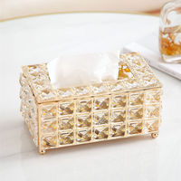 Boîte à mouchoirs de luxe en verre cristal pour bureau, carrée, couleur personnalisable, accessoires multi-usages pour la maison, le bureau et l'hôtel