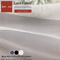 Tissu en maille de nylon 100% respirant et léger de 35 g/m², blanc, pour robes de soirée et robes à paillettes, tissu en tulle, tissu en dentelle